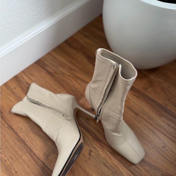 Tony Bianco Halsey Vanilla Nappa Mid-Calf Square Toe Stiletto Boots - Picture 5 of 5